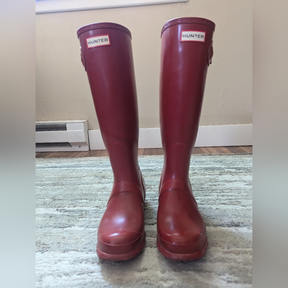 Hunter Original Tall Rain Boots, Red, Size 7